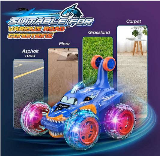 RC Car Toys for Boys 3+: Shark Remote Control Stunt Cars